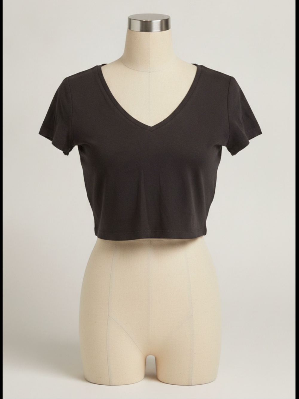Wild Fable Black V-Neck Crop Top